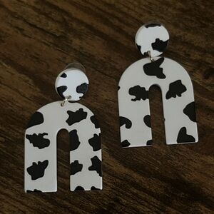 NWOB Cow Print Arch Earrings